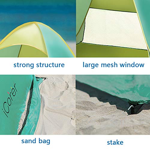 Automatic Pop Up Instant Portable Outdoors Quick Cabana Beach Tent Sun Shelter - color: Green