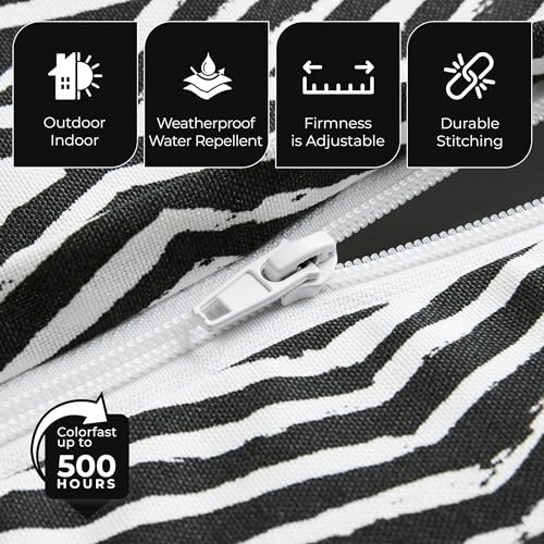 510 DESIGN Inflatable Couch Air Sofa - Blow Up Chair Portable with Handle & Tie-Down Loops, Weatherproof & Water Repellent Indoor/Outdoor Sofa for Patio, Camping, Pool, 67" Lx33 Wx28 D Black/White - color: Black/White, size: Sofa 67x33x28"