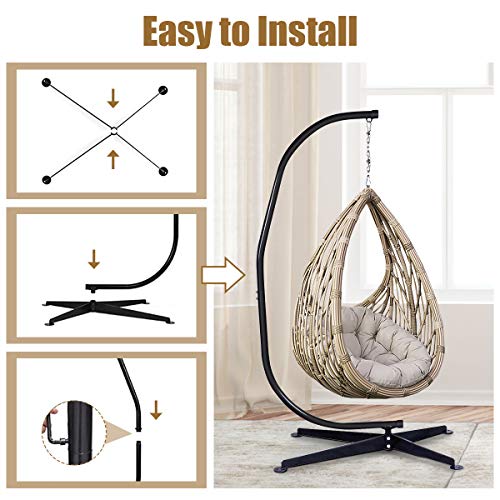 RELAX4LIFE Hammock Stand Heavy Duty Portable & Detachable C Stand for Hanging Hammock, Air Porch, Swing Chair, Outdoor & Indoor Usage