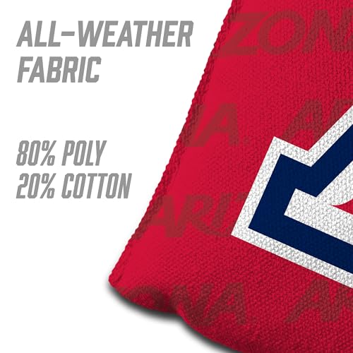 YouTheFan Officially-Licensed NCAA Set of 4 Cornhole Bags - All Weather Regulation 6” x 6” Size - 16oz Weight - Designed in USA - color: Arizona Wildcats - Red