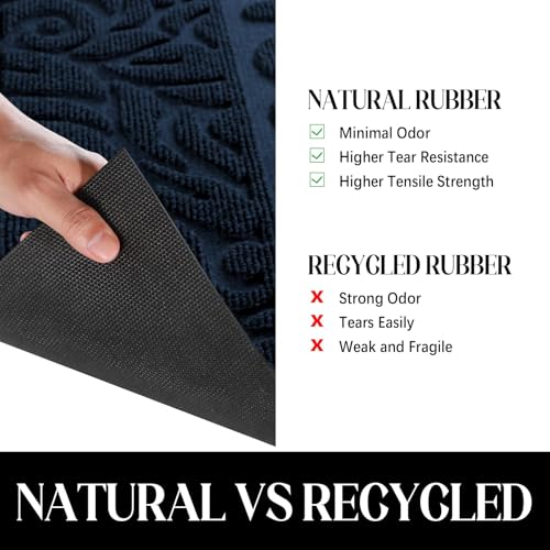 Yimobra Large Welcome Mat 47x24, Waterproof Non-Slip Outdoor Mats for Front Door Outside Entrance, Low-Profile Entryway Mat Indoor for Garage Patio, Blue - color: Blue, size: 47x24 Inch