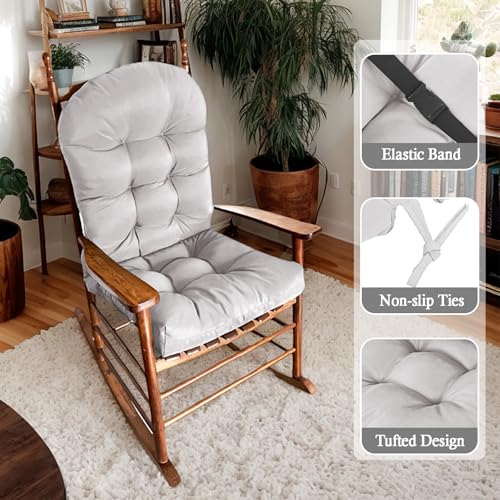 Adirondack Chair Cushion, Thick Indoor/Outdoor Rocking Chair Cushion with High Elasticity PP Cotton, Fade-Resistant, 44'x19'x4 - color: Grey