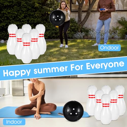 Giant Inflatable Bowling Set，One 15 Inches Ball with Six 23 Inches Pins