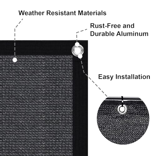 LOVE STORY 4'x 25' Fence Privacy Screen Outdoor Mesh Fencing Covers Screen Fence Wind Block with Grommets for Patio Garden Wall Backyard, Dark Grey (We Make Custom Size) - color: Dark Gray, size: 0 4'x2 5'