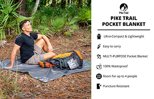 Pike Trail Pocket Beach Blanket (60 in X 56 in) – Lightweight Sand Proof Picnic Blankets, Compact Outdoor Blankets, Waterproof Pocket Blanket for Hiking, Camping, Picnics, Travel and Beach Trips - color: Digital Camo