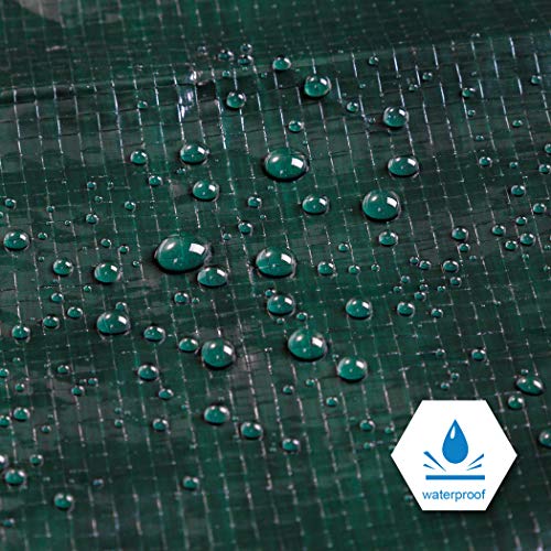 CARTMAN Finished Size 20x40 Feet Waterproof Green Tarp 8 Mil Thick, Multipurpose Protective Cover for Emergency Rain Shelter Camping Tarpaulin - size: 20'×40'