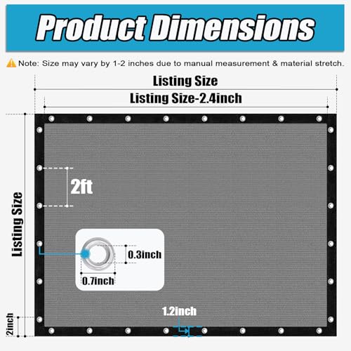 Amagenix 90% Sun Shade Cloth with Grommets, 3' x 6' Pergola Replacement Shade Cover Canopy Privacy Screen for Outdoor Patio Garden, Gray (We Customized) - color: Gray, size: 0 3 x 0 6 FT