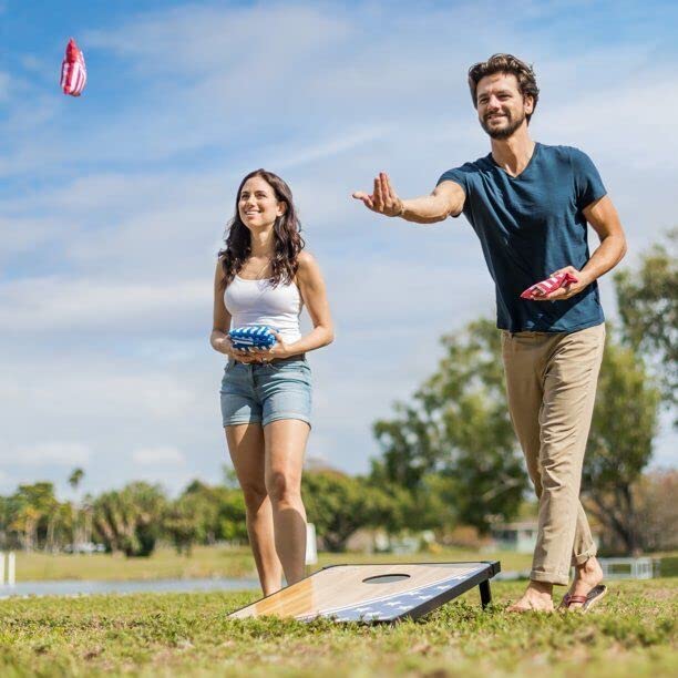 College Team Cornhole Boards, 2x4 Solid Wood Cornhole Set, Officially Licensed Corn Hole Boards, Perfect for Tailgates - color: Alabama, size: 2. Include Carrying Case