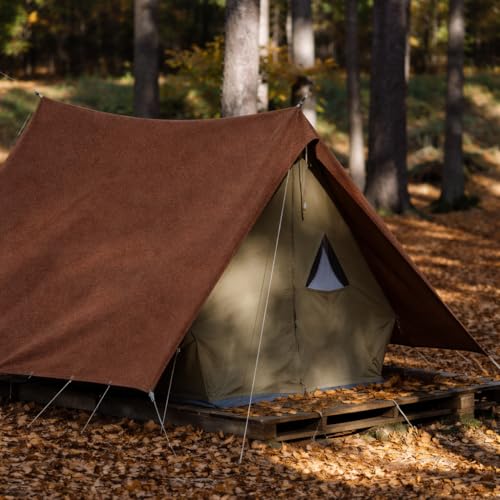 Zuperia Heavy Duty Canvas Tarp (6' x 8' ft - Pack of 2) with Rustproof Grommets, UV Resistant & Tear Resistant Multipurpose Tarpaulin Cover for Outdoor, Industrial & Commercial Use (Coffee) - color: Coffee, size: 6' x 8' ft - 2 Pack