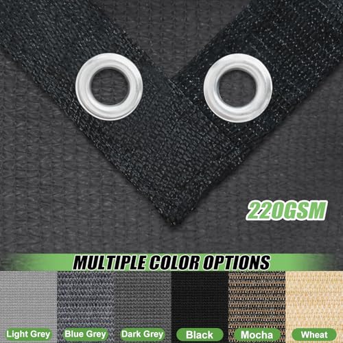 90% Outdoor Sun Shade Cloth, 6'×12' Pergola Shade Cover with Grommets, Privacy Screen Sunshades for Patio Garden Backyard Plant, Dark Grey - color: Dark Grey, size: 0 6 X 1 2 FT
