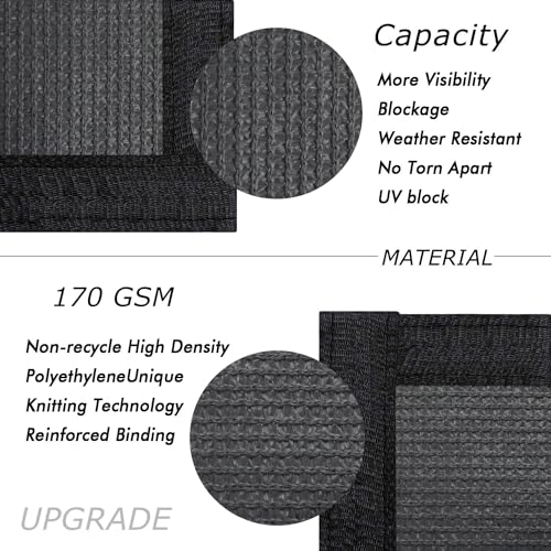 UPGRADE Fence Privacy Screen 4' x 25' Fence Commercial Shade Cover with Brass Grommets Heavy Duty Perfect for Outdoor Back Yard-Dark Grey, Customizable - color: Dark Gray, size: 0 4' x 2 5'