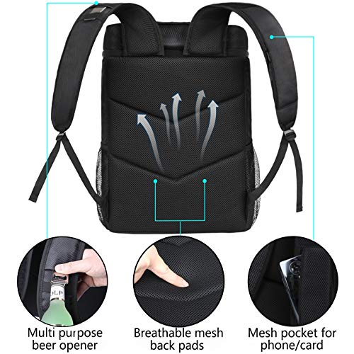 FORICH Soft Cooler Backpack Insulated Waterproof Backpack Cooler Bag Leak Proof Portable Small Cooler Backpacks to Work Lunch Travel Beach Camping Hiking Picnic Fishing Beer for Men Women - color: Y - Black