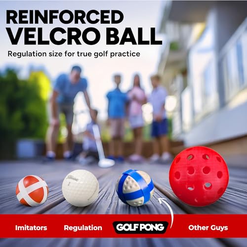 Golf Pong Game Set, Jumbo Backyard Lawn Game, Portable Indoor-Outdoor Chipping Golf Gift for Men, Women & Family