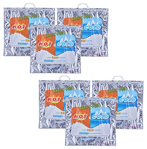 Superio Hot and Cold Insulated Bags for Food Delivery, Grocery Shopping Bags, Food Storage for Hot and Frozen Food for Travel, Disposable Cooler Bag, Reinforced Thermal Lunch Bag (6, 20" x 19") - color: 6 Pack, size: X Large (Grocery Size)