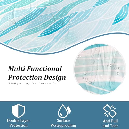 Beach Blanket Waterproof Sandproof Beach Mat 79" X 83" for 2-8 Adults, Sand Free Mat Quick Drying for Travel, Camping, Hiking with 4 Stakes & 4 Corner Pockets - color: Wave