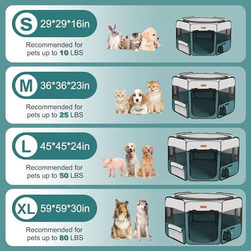 Dog Playpen, Portable Pet Play Pen for Cat, Puppies, Rabbits, Chickens, Foldable Large-Capacity Pet Tent for Indoor/Outdoor Travel Camping Blue - color: Blue, size: Small