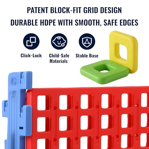 SDADI Screwless Giant 4-in-a-Row Game Set with Block-Style Assembly, Adjustable Height 4-to-Score Connect Game, Portable Family Yard Game for Indoor & Outdoor Play - color: Red Blue