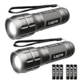 Lighting EVER LED Flashlights High Lumens, Small Flashlight, Waterproof, Adjustable Focus Flash Light for Outdoor, Emergency, Camping, AAA Batteries Included, 2 Pack - color: Gray