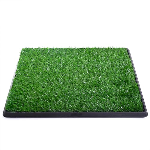 Portable Dog Grass Pet Loo, Indoor Outdoor Portable Potty Artificial Grass Patch Bathroom Mat with Washable Pee Pad and Full System Trays Home Training Toilet Pad for All Dogs Use