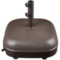 Best Choice Products 123lb Capacity Fillable Mobile Umbrella Base, Heavy Duty Market Stand for Patio, Deck, Poolside, Easy to move w/ 4 wheels - Dome Square Brown - color: Brown - Dome
