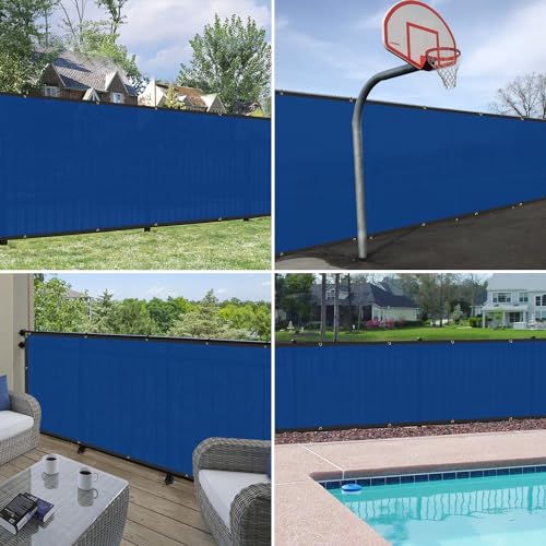 Windscreen4less 4' x 2' Privacy Fence Screen Heavy Duty Windscreen Fencing Mesh Fabric Shade Net Cover with Brass Grommtes for Outdoor Wall Garden Yard Pool Deck Blue - color: Blue, size: 4' x 2'