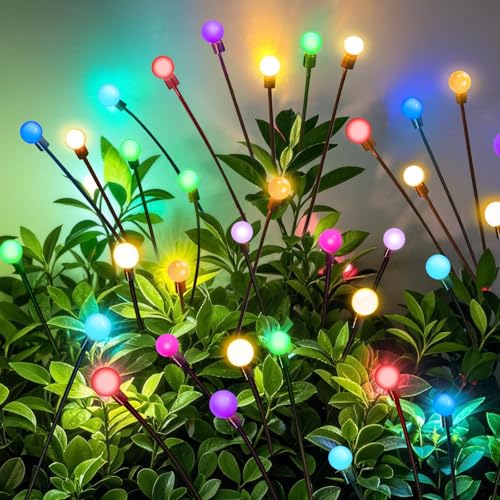 NBQQ Solar Garden Lights Outdoor, Swaying Light Waterproof Solar Lights Outdoor for Yard Pathway Patio, Swaying Lawn Decor as Gardening Gifts for Women Holiday (Multicolor, 4 Pack) - color: Multicolor, size: 4 pack