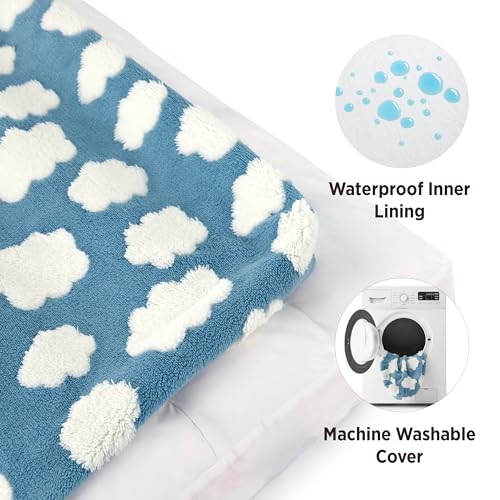 LE SURE Dog Beds Large Sized-Thick Shredded Chopped Foam Pet Bed Indoor as Bed Gift with Removable Cover, Cute Modern Fuzzy Plush & Anti Slip Bottom, Green - color: Green, size: 35.0"L x 22.0"W x 4.0"Th