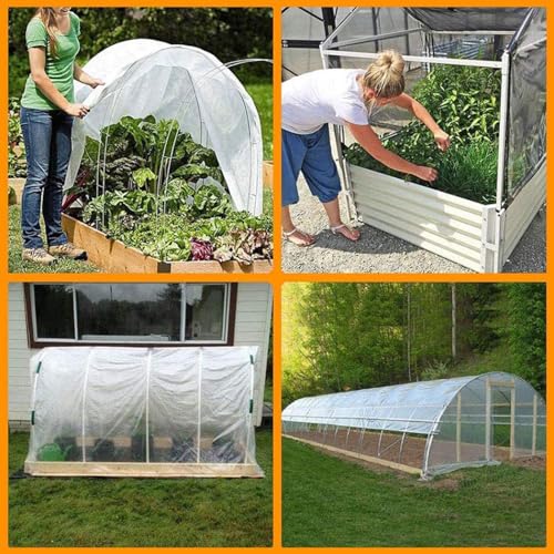 6' x 10' Clear Poly Tarp Heavy Duty with Grommets for Henhouse Porch Greenhouse Camping - size: 6FT X 10FT