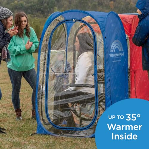 WeatherPod® Pop-Up Sports Tent 1-2 Person – Instant Setup MyPod™ Original Shark Tank All-Weather Pod Shelter for Outdoor Sports, Rain, Wind & Cold - color: Hunter Green, size: X-Large