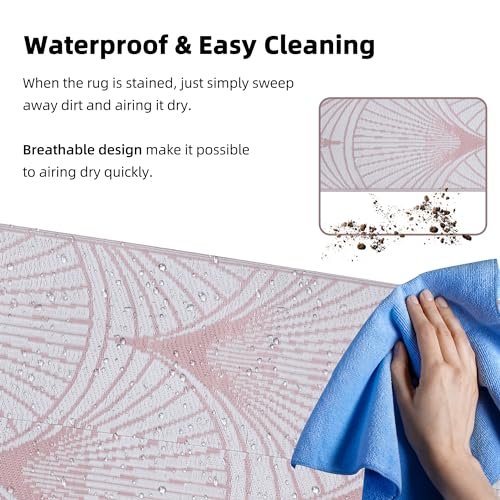 Boulder Bee Outdoor Rugs | Plastic Straw Rug | Waterproof Outdoor Camping Rugs | Quick Drying Picnic Rug | Sand Free Reversible Beach Mats | 5 x 8 Feet | 2.7 lb - color: Red, size: 5*8 Feet