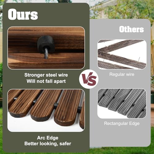 6 FT Roll Out Garden Pathway Straight 2 PCS - Non-Slip Wooden Walkway with Rounded Edges, Instant Outdoor Decoration