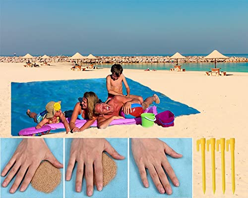Beach Blanket Sandproof Beach Mat Sand Free Large 79'' x 79'' Portable Sandless Fast Dry Easy Clean Sand Proof Blanket for Beach Travel,Hiking Accessories Essentials