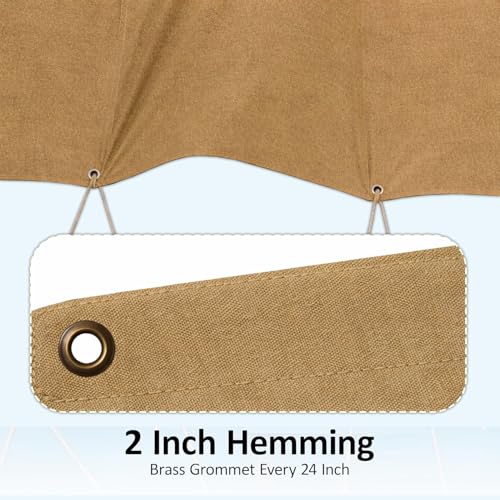 Zuperia Heavy Duty Canvas Tarp (8' x 10' ft - Pack of 1) with Rustproof Grommets, UV Resistant & Tear Resistant Multipurpose Tarpaulin Cover for Outdoor, Industrial & Commercial Use (Beige) - color: Beige, size: 8' x 10' ft - 1 Pack