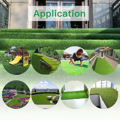 Petgrow Artificial Realistic & Thick Fake Mat for Outdoor Garden Landscape Pet Pad Dog Synthetic Grass Rug Turf (10FTX10FT(100 Square FT) - size: 10FTX10FT(100 Square FT)