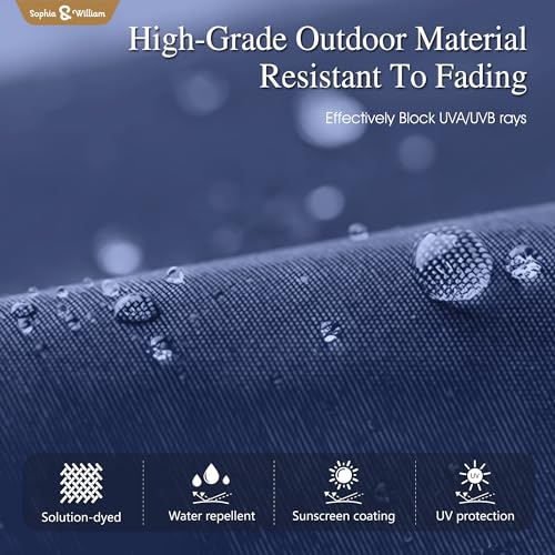 Sophia & William 15 ft Extra Large Patio Umbrella with Base Included, Rectangular Outdoor Umbrella Heavy Duty, Market Umbrella Double-sided Fade Resistant for Pool Garden Backyard, Navy Blue - color: Navy Blue
