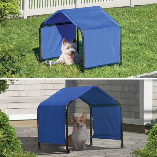 ShelterLogic 2.5' Outdoor Pet Shade, Versatile Pet Canopy Tent for Small-Breed Dogs, Cats, Small Animals and Livestock, Blue - size: Small
