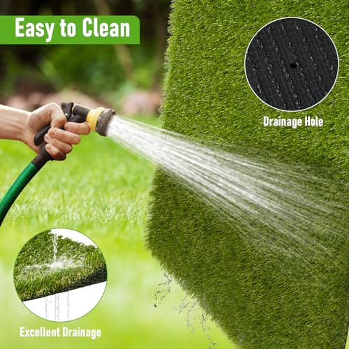CooRug Fake Grass, 48 x 32 Inches Artificial Grass for Dogs, Realistic Turf for Indoor Outdoor Door Mat Balcony Patio Lawn Decoration - size: 48" x 32"