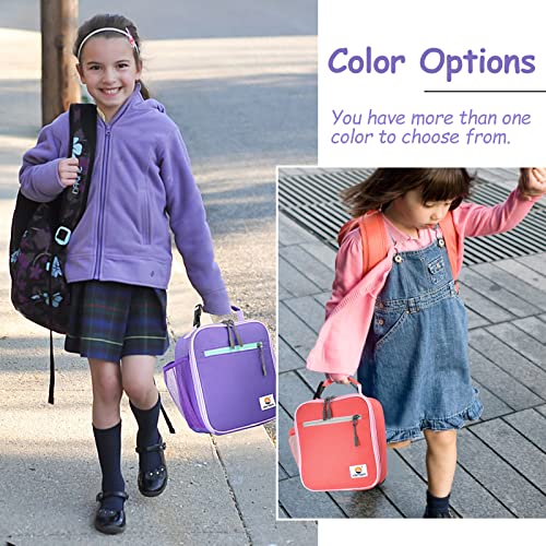 CaCTOUR Lunch Box Kids,2 Packs Insulated Lunch Bag for Girls Boys,Soft Bag Mini Cooler Back to School Thermal Reusable Lunch Bag for Work School Picnic (Blue & Purple) - color: 2pk Blue+Purple