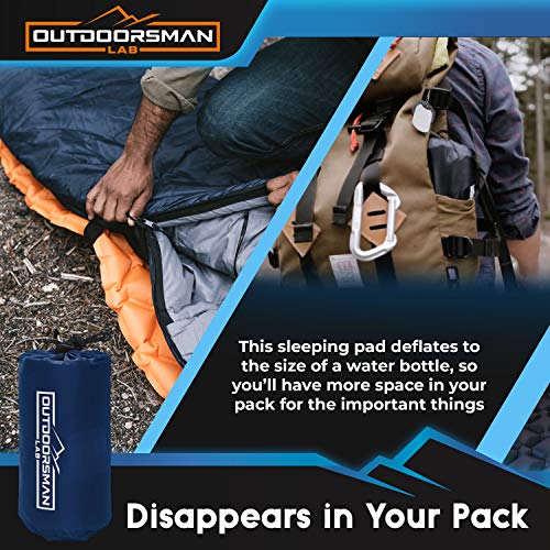 Sleeping Pad for Camping - Patented Camp Mat, Ultralight - Best Compact Inflatable Air Mattress for Adults & Kids - Lightweight Hiking, Backpacking, Outdoor & Travel Gear - color: Blue