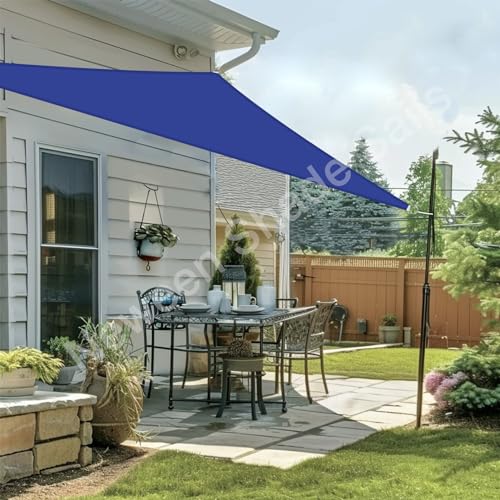 Neween Triangle Sun Shade Sail, 9' x 9' x 9', Waterproof Blue Color with 98% UV Block - color: Blue, size: 9'10'' x 9'10'' x 9'10''