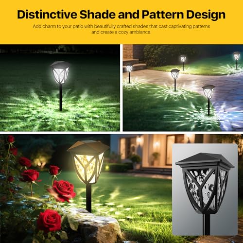 Ensenior Solar Lights Outdoor, 6-Pack LED Solar Garden Lights for Pathway Yard Patio Walkway Planter Walkway Landscape Lighting, IP65 Waterproof, Energy-Efficient Landscape Lighting, 6500K - color: 6500K- Cool White