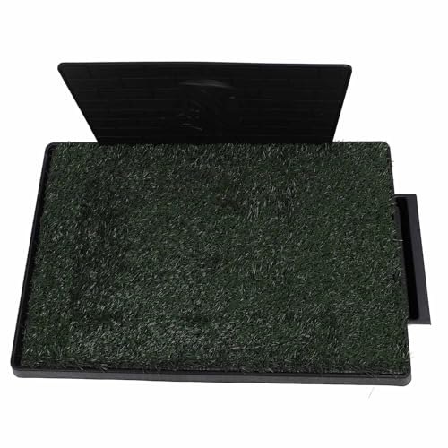 Zerodis Dog Grass Patch Potty, Artificial Reusable Washable Training Dog Grass Bathroom Turf with Pee Baffle and Tray for Small Medium Large Dogs (Large Size with Baffle) - size: Large Size with Baffle