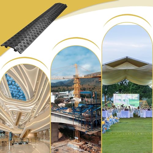 Driveway Hose Protector - Cable Ramp Cover | Sturdy Power Line & Hose Guard for Driveway, Garage, Garden, Asphalt, Sidewalk, and Walkway Protection Indoor Outdoor Use