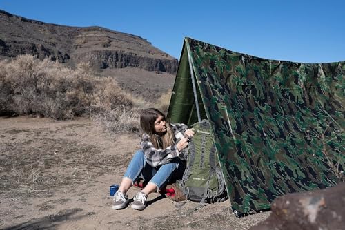 Camping Tarp Ground Cloth, Lightweight Compact Tent Tarp, Multifunctional Outdoor Pocket Blanket with Carrying Bag for Camping, Hiking, Backpacking - size: 6.5*4.7'