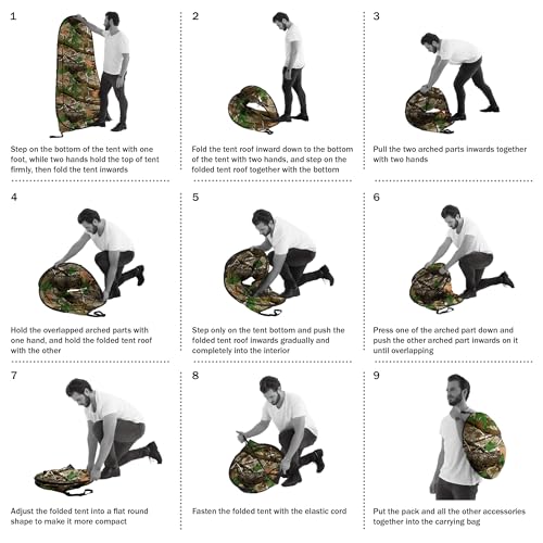 Wakeman Pop Up Changing Tent, 3.3 x 3.3 x 6.2ft, Camping Shower Tent for Portable Toilet Stall or Dressing Room with Carry Bag for Camping, Beach, or Tailgate, Polyester - color: Camo
