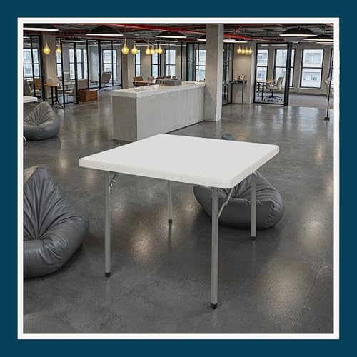 OEF Furnishings OEFBT3636 Utility Series Heavy-Duty Premium Commercial-Grade Indoor/Outdoor Folding Table (36 x 36 in, Square, Speckled Gray Top / Gray Frame) - size: 36" x 36"