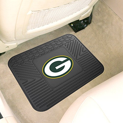 FANMATS 9994 Green Bay Packers Back Row Utility Car Mat - 1 Piece - 14in. x 17in., All Weather Protection, Universal Fit, Molded Team Logo