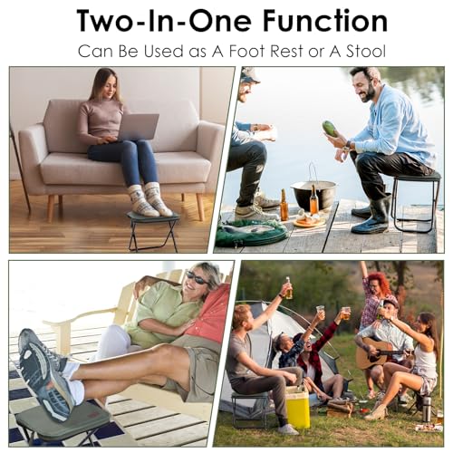 MOONCY Portable Stool, 13 Inch Small Folding Stool for Adults, Ultralight Green Camping Stools for Hiking and Fishing, Hold Up to 265 LBS - color: Green