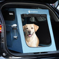 Snagle Paw Portable Dog Crate for Car Travel, Collapsible Large Dog Travel Crate with Metal Frame & 3-Door Mesh Windows, Secures in Trunk/Backseat, Soft-Sided Kennel Carrier for Medium Large Dogs-XL - size: 33.6"L x 24.0"W x 26.0"H