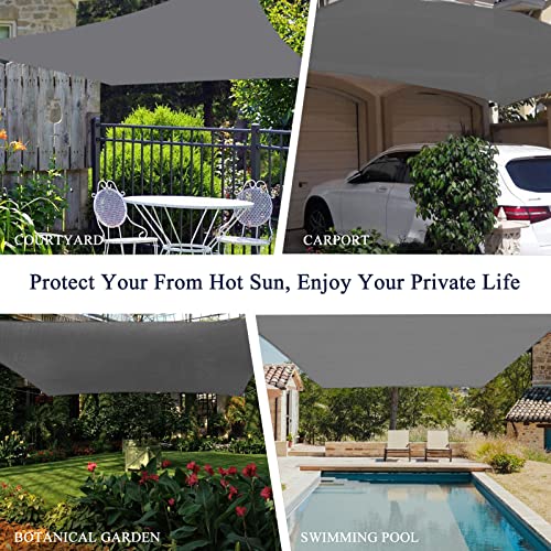 90% Outdoor Sun Shade Cloth, 8' x 12', Pergola, Deck, and Backyard Patio Sunshade with UV Protection, Heat Resistant HDPE Material, Reinforced Grommets (8x12 FT, Grey) - color: 3-grey, size: 8x12 FT